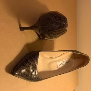 Jimmy Choo Black Snakeskin Heels